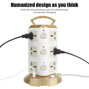 Bảo Vệ Quá Tải 2500W Tháp Đa Điện Dải EU US UK Au Ổ Cắm Phổ Quát EU Cắm Với 3 USB Dọc 12 Cách Cửa Hàng - Product Image 6