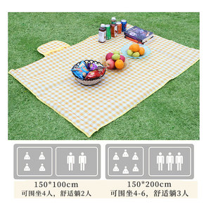 เสื่อปิกนิกผ้าอ็อกซ์ฟอร์ดผ้าไม่ทอแบบพกพาป้องกันความชื้นสำหรับการตั้งแคมป์กลางแจ้งการออกนอกบ้านในฤดูใบไม้ผลิใช้ได้หลายคน - Product Image 3