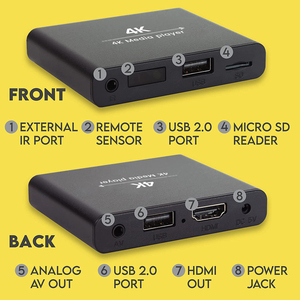 <span class=keywords><strong>Reproductor</strong></span> Multimedia 4K UHD ACEMAX Mini 1080p Full-HD con Control Remoto para -<span class=keywords><strong>MKV</strong></span>/RM- HDD Unidades USB Ideal para Anuncios - Product Image 2