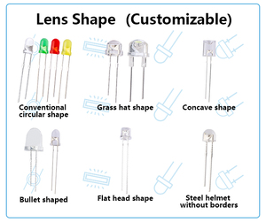 Tùy Chỉnh Trắng Màu Đỏ Màu Xanh Lá Cây Màu Xanh Màu Vàng Hổ Phách RGB 3Mm 5Mm Dip Led Vòng Mũ Rơm Hình Bầu Dục Dip LED Chip Diode 0.06W Chuyển Đổi LED Mô-đun - Product Image 5