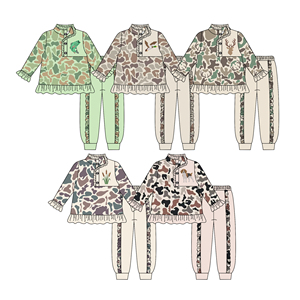 Conjunto de Ropa Infantil de Camuflaje Casual Personalizado, Camiseta de Manga Larga y Pantalones Jogger, 2 Piezas, Conjuntos de Ropa para Hermanas - Product Image 2