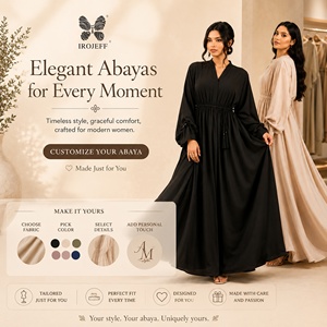 Abito Arabo Abaya per Donne, Vestito Lungo Modesto Color Oliva con Bordo a Contrasto, Cintura con Nappine e Stile Boutique Elegante - Product Image 6