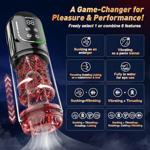 Automatische Schub rotation Männlicher Mastur bator Saugen Lecken LCD Vakuum Penis pumpe Wasser SPA Real Pocket Pussy Sexspielzeug für Männer - Product Image 4