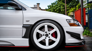 Para Mitsubishi Lancer Evolution Evo 7 8 9 2001-2007, estilo VRS, guardabarros delantero ventilado parcialmente de fibra de carbono, alerones, kits de carrocería. - Product Image 2