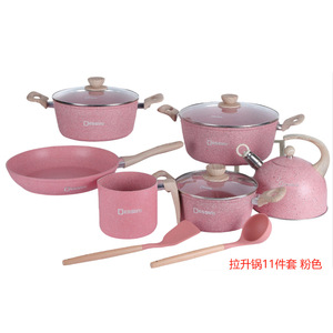 9 Piece Cookware Set Die <b>Cast</b> Aluminum Non Stick Pots And <b>Pans</b> With Lids Oven Safe For Home Cooking - Product Image 5