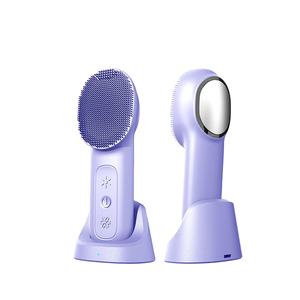 Brosse nettoyante exfoliante électrique en silicone OEM pour le visage, massage chaud/froid, pour hommes et femmes, idéale pour le spa - Product Image 1