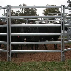 6 ovale Schiene Hochleistung Pferd Panel Rinder Panel schwarz Bauernhof Zaun runder Rinderhof