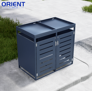 Poubelle extérieure ouverte en aluminium, bac de compostage, poubelle de cuisine en aluminium, seau de rangement extérieur - Product Image 1