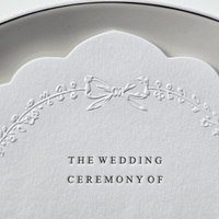Invitation de mariage 3D en relief de haute qualité, directement de l'usine, avec bordure en papier blanc, programme de table, carte de menu de mariage avec pompon