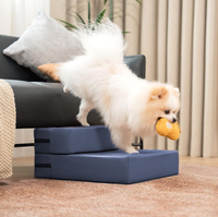Escalier pour animaux de compagnie en cuir PU solide, imperméable et lavable, rampe pour chien détachable anti-rayures pour usage extérieur