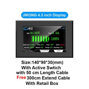 จอแสดงผล LCD แบบสัมผัสขนาด 3.2 นิ้ว สำหรับอุปกรณ์เสริม JIKONG JK BMS ใช้กับแบตเตอรี่ Li-ion/LiFePo4/LTO BMS 4S-8S-16S-24S 40A-100A-200A-300A - Product Image 2