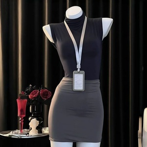 Conjunto de Lencería Sexy de Secretaria, Uniforme OL, Puro Deseo, Pasión en el Dormitorio, Sin Desprenderse, Tallas Grandes, Poliéster Dobby, ODM - Product Image 6