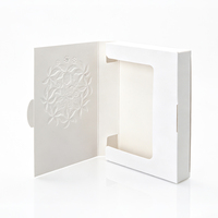 Scatola Personalizzata Bianca Goffrata per Maschere Viso con Finestra, Confezione a Conchiglia, Logo in Lamina Oro, Scatola Regalo Lusso per Skincare, Ingrosso