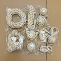 Ensemble de jouets pour chien en corde de chanvre durable et écologique, 9 pièces, jouet à nouer, jouet à mâcher, nettoyage des dents, jouet interactif à tirer pour les chiens qui mâchent fortement