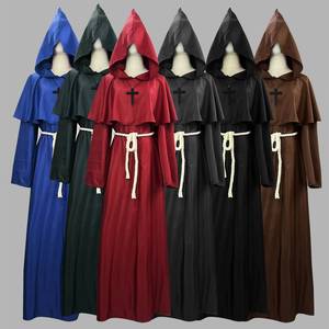 Disfraz Premium de Halloween Medieval para Cosplay, Túnica de Monje, Fraile, Mago, Sacerdote, Traje para Representaciones Escénicas - Product Image 1