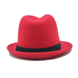 Sombrero Fedora <span class=keywords><strong>rojo</strong></span> Logotipo <span class=keywords><strong>de</strong></span> impresión <span class=keywords><strong>de</strong></span> fábrica <span class=keywords><strong>de</strong></span> China Cinta Sombrero Fedora <span class=keywords><strong>de</strong></span> <span class=keywords><strong>fieltro</strong></span> <span class=keywords><strong>de</strong></span> lana roja - Product Image 4