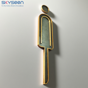 SKYSEEN, letreros <span class=keywords><strong>de</strong></span> inodoro <span class=keywords><strong>de</strong></span> acero inoxidable personalizados, diseño <span class=keywords><strong>de</strong></span> línea dorada, fábrica al por mayor para hoteles, posadas, centros comerciales, vallas publicitarias - Product Image 2