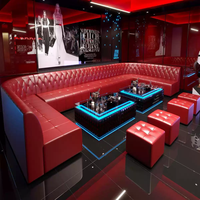 Ensemble de canapés en cuir capitonnés contemporains, canapé lounge sur mesure pour KTV, club, bar