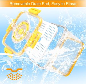 Rectangle Transparent Fridge Organizers with Drain Plate and Timer Multi Size Egg Tray Set - Product Image 6