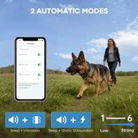 Collar de Control de Ladridos para Perros, con Bluetooth, Aplicación Remota, Vibración, Descarga Estática, Recargable, Impermeable IP67, para Entrenamiento