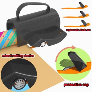 Wrapping Paper Roll <b>Gift</b> Cutter Tool with 3 Pcs Replaceable Blade Kit <b>Gift</b> Christmas and Birthday Holder Tube Slicing Trimming - Product Image 4