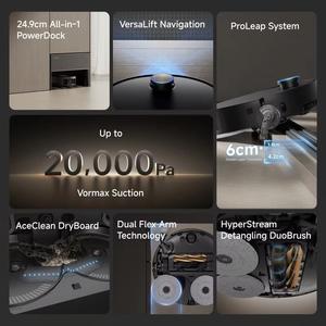 เครื่องดูดฝุ่นหุ่นยนต์ Dreame X50 Pro แรงดูดสูง 25000Pa ข้ามสิ่งกีดขวางได้ 8 ซม. พร้อมระบบทำความสะอาดอัตโนมัติ ระบบจ่ายน้ำอัตโนมัติ - Product Image 2