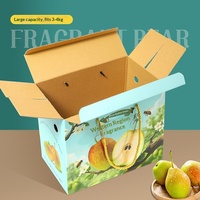 Op maat bedrukte drielaagse hoogwaardige golfkartonnen fruitgeschenkdoos met touwhandvat, grote capaciteit, ventilatiegaten, groothandelsverpakking