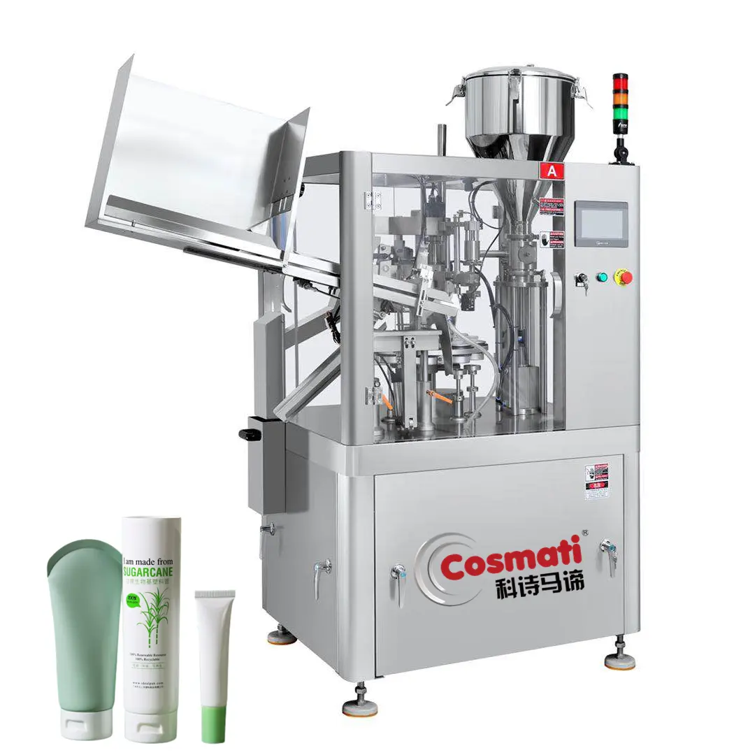 Automatic Lotion Cream Toothpaste Soft Tube Filling and Sealing Machine with Automatic Tube Feeder