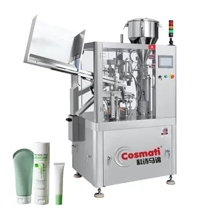 Automatic Lotion Cream Toothpaste Soft Tube Filling and Seling Machine com Automatic Tube Feeder