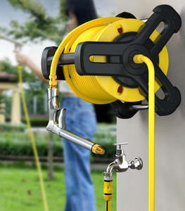 BOYI Ensemble de pistolets d'arrosage portables en PVC, anti-corrosion, avec enrouleurs de tuyau vides, norme ANSI, diamètre 1/2'' pour le rangement des tuyaux - Product Image 2