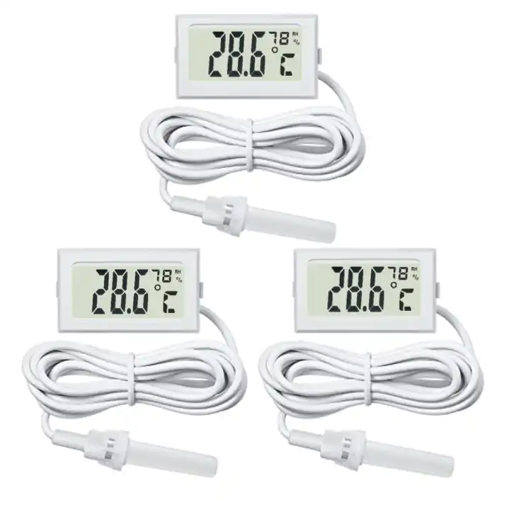 LCD Digital Thermometer Hygrometer Probe for Egg Incubator Pet Keep  In/outdoor