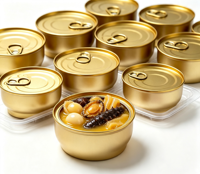 Boîte à gâteau au lait en aluminium anodisé doré brillant de 180 ml avec couvercle à vis pour l'emballage alimentaire