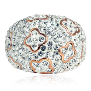 <b>Crystal</b> <b>Ring</b> Women Rose Gold Flower Shape Micro Insert Stone Jewelry Everyday Wear - Product Image 3