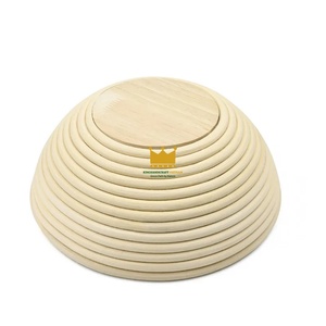 Cesta de fermentación de pan de ratán hecha a mano para panificación de masa madre, Brotform redondo natural de 8, 9, 10 pulgadas con forro de lino - Product Image 5