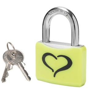 Tùy chỉnh kích thước trung bình nhôm sáng tạo tình yêu khóa móc khóa với áo khoác nhựa - Product Image 2