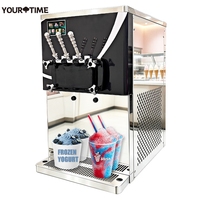 Machine à glace molle 3 saveurs avec équipement de pasteurisation automatique, fonction de décongélation rapide sans nettoyage en 7 jours, pour la préparation de glaces