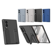 Étui de protection intégrale à 360° avec support à charnière élastique pour Samsung Z Fold 8 Ultra / 8 7 6 5 4 3 + Coque pliable en verre trempé