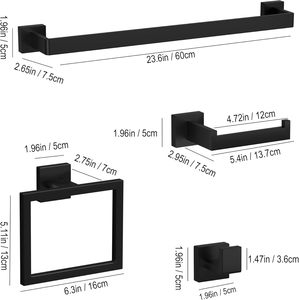 Accessori <span class=keywords><strong>Bagno</strong></span> in Acciaio Inox per Hotel, Set Portasciugamani da Parete, <span class=keywords><strong>Porta</strong></span> Carta Igienica - Product Image 6