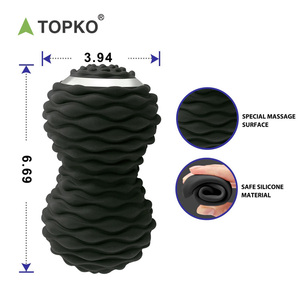 TOPKO aptitud músculo liberación vibrante de maní Bola de masaje logotipo personalizado eléctrica de silicona negro de yoga Bola de masaje - Product Image 2