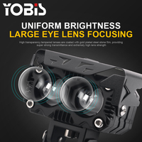 Phare antibrouillard pour moto YOBIS, projecteur haute puissance, lentille, éclairage de protection, projecteur tout-terrain