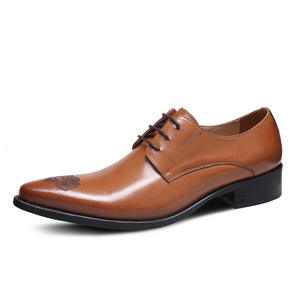 Chaussures Richelieu pour homme en cuir véritable, à lacets, bout fermé, style anglais décontracté, pour affaires, mariage, design EVERGREEN, antidérapantes - Product Image 1