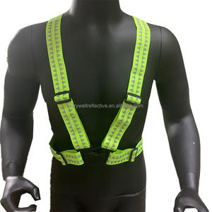 Gilet de sécurité en maille polyester à haute réflectivité de classe 1 ANSI avec logo personnalisé et lumières LED clignotantes - Product Image 3