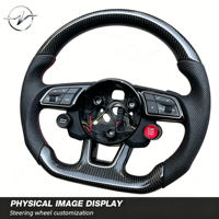 Volant en cuir et fibre de carbone avec écran LED multi-tailles pour Audi A3/A4/B9/A5/Q3/Q5/Q7/Q8/R8/TTRS - Personnalisable et luxueux