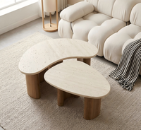 Table basse en pierre naturelle Alien, grande table de salon créative en bois massif pour la maison