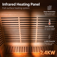 Ruang Sauna Inframerah Jauh Desain Modern untuk Dewasa, Terbuat dari Kayu Hemlock Solid, Ruang Sauna Kayu Inframerah Jauh untuk Dalam Ruangan di Rumah
