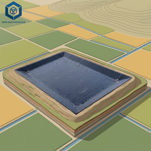 Feuilles de géomembrane HDPE anti-UV de 1,0 mm et 1,5 mm, personnalisées pour les fermes piscicoles et les bassins de lixiviation en empilage - Product Image 1