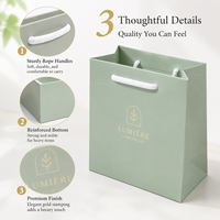 Sac en papier de luxe haut de gamme pour le commerce de détail, en papier artisanal, gaufrage, pelliculage mat, dorure à chaud, revêtement UV, recyclable, pour cadeaux de mode et bougies
