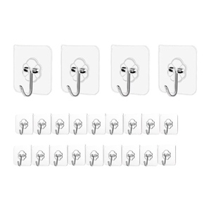 Transparent Damage-Free Eco-Friendly PVC Clothing <b>Hook</b> Strong Self-Adhesive Sticky Wall Hanger Simple Design - Product Image 3