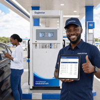 Terminal de Pago Digital para Gasolinera Eaglestar con Lector de Códigos QR y Función de Facturación Automática