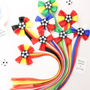 2026 Neueste Fußball-Fan-Party-Kopfbedeckungen Nationalmannschafts-Fan-Stiefel Flaggen Bunte Handgemachte Schleifen-Haaraccessoires - Product Image 4